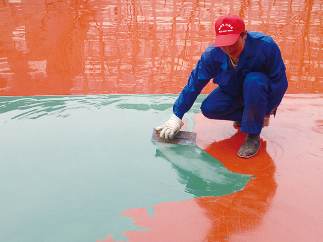 純pu藍(lán)球場施工