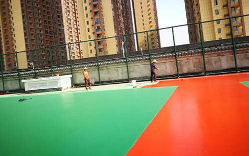 寶力體育籃球場(chǎng)施工