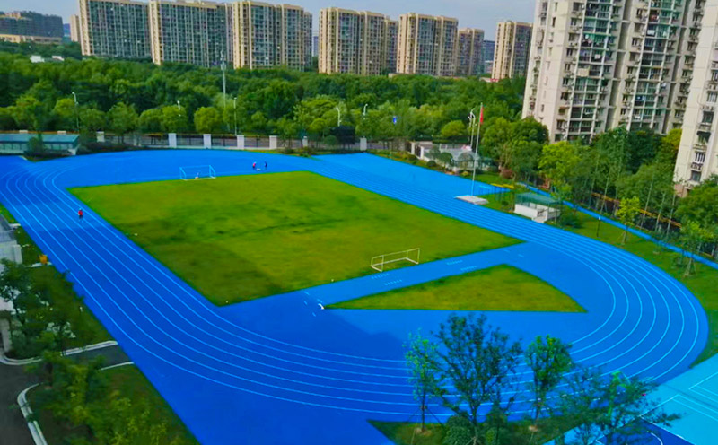 田徑場(chǎng)藍(lán)色塑膠跑道