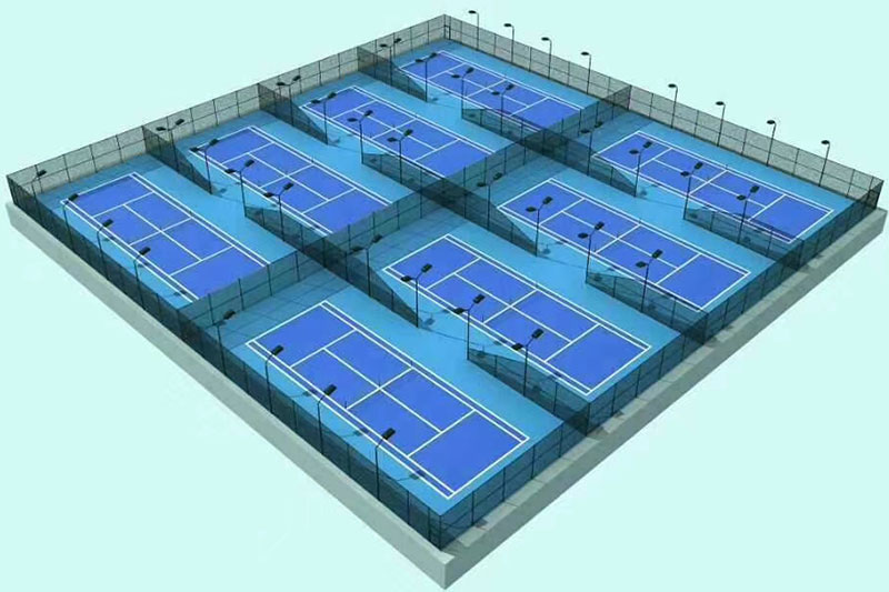 塑膠網(wǎng)球場平面圖